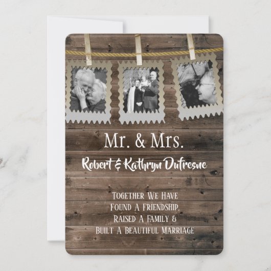 Invitation Renouvellement du Vow romantique avec photos (Devant)