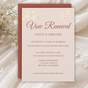 Invitation Renouvellement intemporel du Vow Rustique Floral
