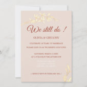 Invitation Renouvellement intemporel du Vow Rustique Floral (Devant)