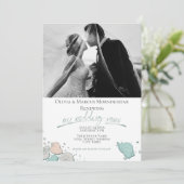 Invitation Renouvellement mariage Moderne Coquillage Corail T (Debout devant)