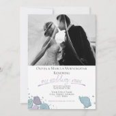 Invitation Renouvellement mariage Moderne Coquillage Violet D (Devant)