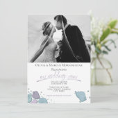 Invitation Renouvellement mariage Moderne Coquillage Violet D (Debout devant)