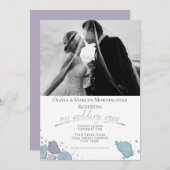 Invitation Renouvellement mariage Moderne Coquillage Violet D (Devant / Derrière)