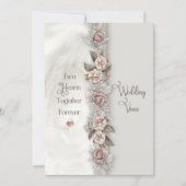 Invitation Renouvellement Mariage Vows DreamFloral Beige Rose (Devant)