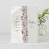 Invitation Renouvellement Mariage Vows DreamFloral Beige Rose (Debout devant)