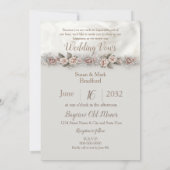 Invitation Renouvellement Mariage Vows DreamFloral Beige Rose (Dos)