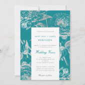 Invitation Renouvellement Turquoise Vow Mariage argent Simple (Devant)