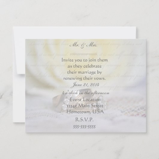 Invitation Renouvellement Vow Bagues (Dos)