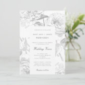 Invitation Renouvellement Vow mariage Moderne Simple Floral A (Debout devant)
