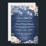 Invitation Renouvellement Vow Rustic Blue String Lumières Den<br><div class="desc">Créez l'invitation de Renouveau Vow Mariage parfait avec ce modèle "Classic Blue Wood Mason Jar Lights Lace Floral Rustic Invitation". Ce design de haute qualité est facile à customiser pour correspondre à vos couleurs, styles et thèmes. (1) Pour plus de personnalisation, cliquez sur le lien "customiser plus loin" et utilisez...</div>