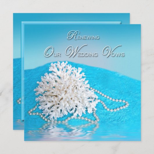INVITATION RENOUVELLEMENT VOWS MARIAGES -INVITATION -PLAGE/PL (Devant / Derrière)