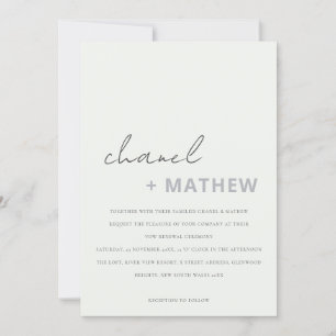Invitation Rénovation minimale moderne de Vow Script noir et 
