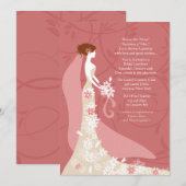 Invitation renversante de Fête de la mariée de (Devant / Derrière)