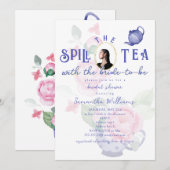 Invitation Répandez le Thé avec la Future Mariée Enterrement (Devant / Derrière)