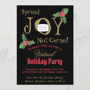 Invitation Répandre Joie Pas Germes Virtual Holiday Party