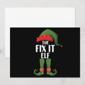 Invitation Réparez-le Groupe de jumelage de famille Elf Noël (Devant / Derrière)