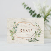 Invitation Repas de bouleau Eucalyptus géométrique en cuivre (Debout devant)