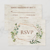 Invitation Repas de bouleau Eucalyptus géométrique en cuivre (Devant / Derrière)