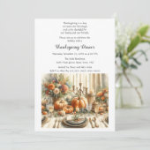 Invitation Repas de fête de Thanksgiving en automne (Debout devant)