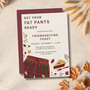 Invitation Repas de Friendsgiving en pantalon rétro gras