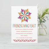 Invitation Repas de Friendsgiving Moderne Coloré (Debout devant)