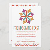 Invitation Repas de Friendsgiving Moderne Coloré (Devant / Derrière)