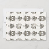 Invitation Repas de mariage chic rétro cœur beige bow cake pe (Dos)