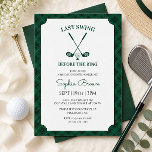 Invitation Repas de mariage de golf à carreaux verts