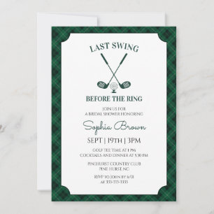 Invitation Repas de mariage de golf à carreaux verts