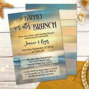 Invitation Repas de Mariage de Plage Brunch Happily Ever Afte
