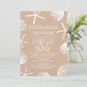 Invitation Repas de Mariage de Plage Neutral Seashells (Debout devant)