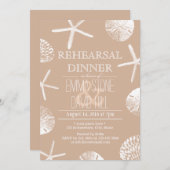 Invitation Repas de Mariage de Plage Neutral Seashells (Devant / Derrière)