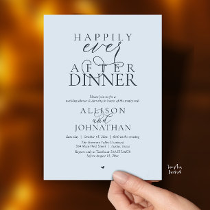 Invitation Repas de mariage Misty Blue Happily Ever After