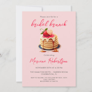 Invitation Repas de mariage rose blush Crêpes Petit-déjeuner 