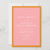 Invitation Repas de mariage rose orange simple moderne (Devant)