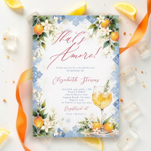 Invitation Repas de Mariage Thème Italien "That's Amore"