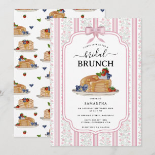 Invitation Repas de midi Crêpes Fête de mariage Rose Botaniqu