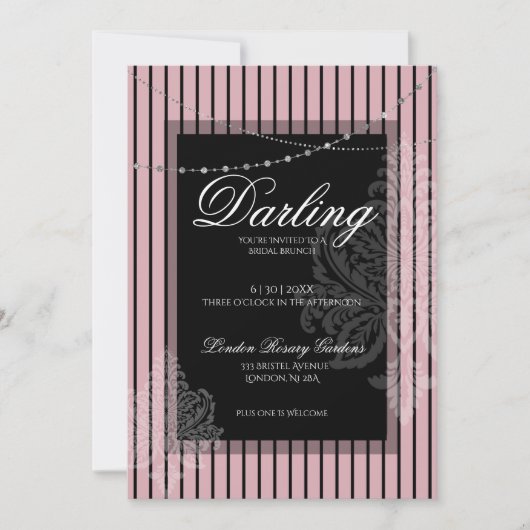 Invitation Repas de midi de douche de mariée avec la mariée (Devant)