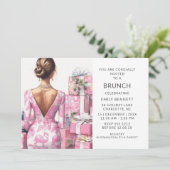 Invitation Repas de midi de douche de mariée Flamant Rose Toi (Debout devant)
