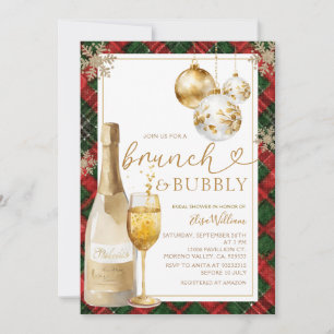 Invitation Repas de midi et de brunch et bulles Gold Shower d