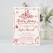 Invitation Repas de noces de fiançailles That's Amore Italien (Debout devant)