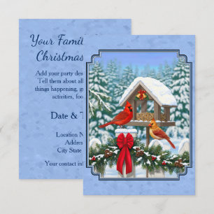 Invitation Repas de Noël des cardinaux bleu
