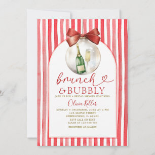 Invitation Repas de Noël rouge et brunch à bulles Enterrement