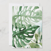 Invitation Repas de Noël Tropical Vert avec Feuilles Dorées (Dos)