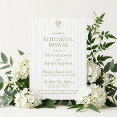 Invitation Repas de répétition classique vert sauge et beige