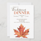 Invitation Repas de Thanksgiving aux feuilles automnales mode (Devant)