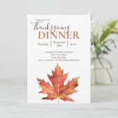 Invitation Repas de Thanksgiving aux feuilles automnales mode (Debout devant)