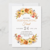 Invitation Repas Élégant de Friendsgiving Rustique (Devant)