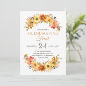 Invitation Repas Élégant de Friendsgiving Rustique (Debout devant)