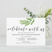Invitation Repas et dîner Mariage rustique verdoyant (Debout devant)